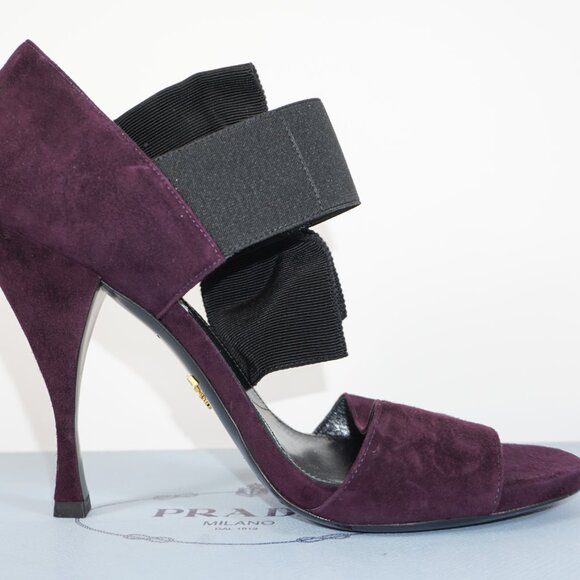 Prada Women's Purple Bowtie Sandals Pumps Heels Shoes 39 (US 9) - Picture 4 of 7